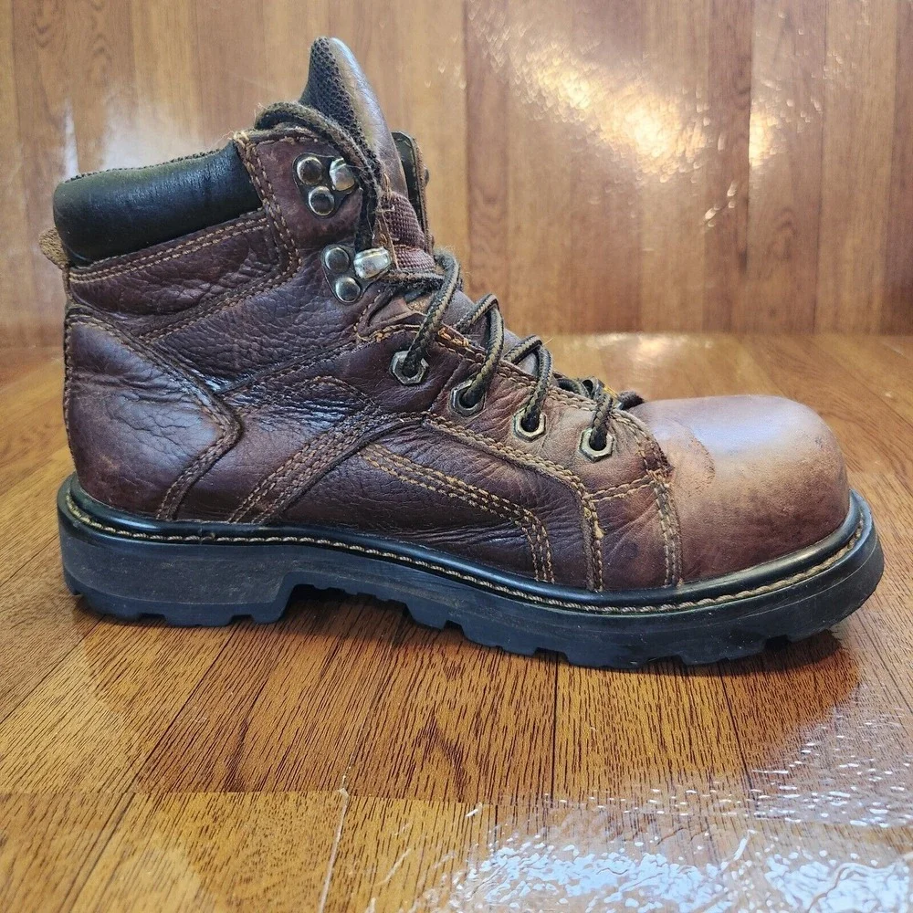 Mack Boots Mens Size 7 Steel Toe Gorman Work Shoes Leather Upper Brown